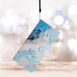 Cu clapetă pentru Samsung Galaxy A25 5G, Wallet Marble, albastru + sticlă 9H