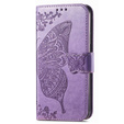 Cu clapetă pentru Samsung Galaxy M13, Butterfly, violet