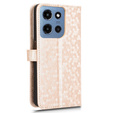 Husa cu clapetă pentru Motorola Moto G86 Power 5G, Wallet Rhombus, de aur