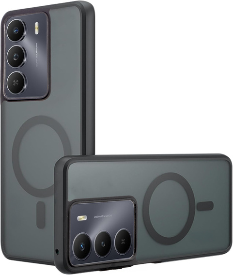 Husă pentru Realme 14X / Realme C75, pentru MagSafe, ERBORD Matt Case, negru
