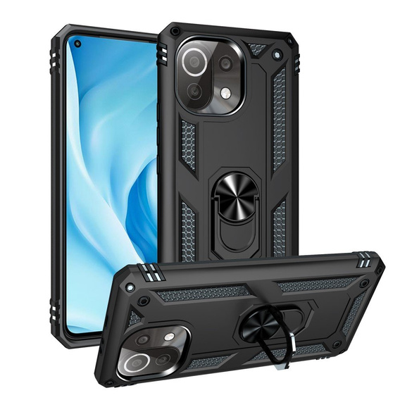 Husă blindată pentru Xiaomi Mi 11 Lite / Mi 11 Lite 5G / 11 Lite 5G NE, Nox Case Ring, negru