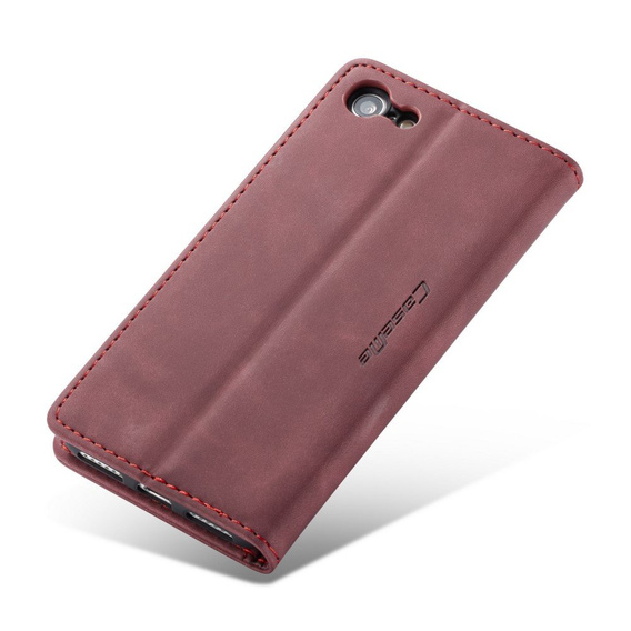 Husa CASEME pentru iPhone 7/8/SE 2020/SE 2022, Leather Wallet Case, maroon