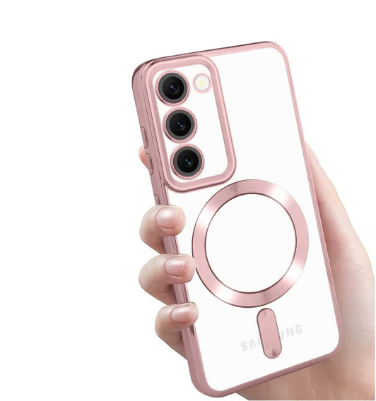 Husă pentru Samsung Galaxy S23 Plus, Electro MagSafe, roz rose gold + Sticlă pentru ecran