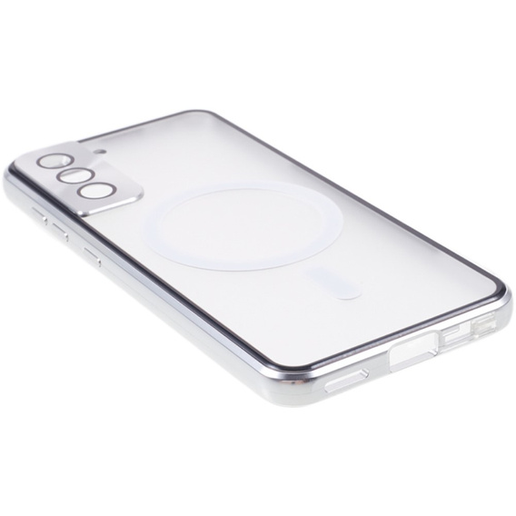 Carcasa Magnetic Dual Glass MagSafe pentru Samsung Galaxy S21+ Plus, de argint