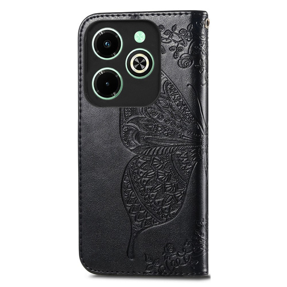 Cu clapetă pentru Infinix Hot 40i, Butterfly, negru