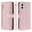 Cu clapetă pentru Motorola Moto G53 5G/ G23 4G/ G13 4G, Wallet Zipper Pocket, negru
