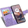 Cu clapetă pentru Motorola Moto G86 Power 5G, Butterfly, violet