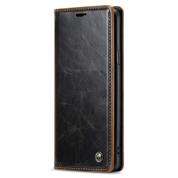 Carcasă flip CASEME pentru Samsung Galaxy S9+ Plus, Waxy Textured, cafea