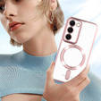 Husă pentru Samsung Galaxy S23 Plus, Electro MagSafe, roz rose gold + Sticlă pentru ecran