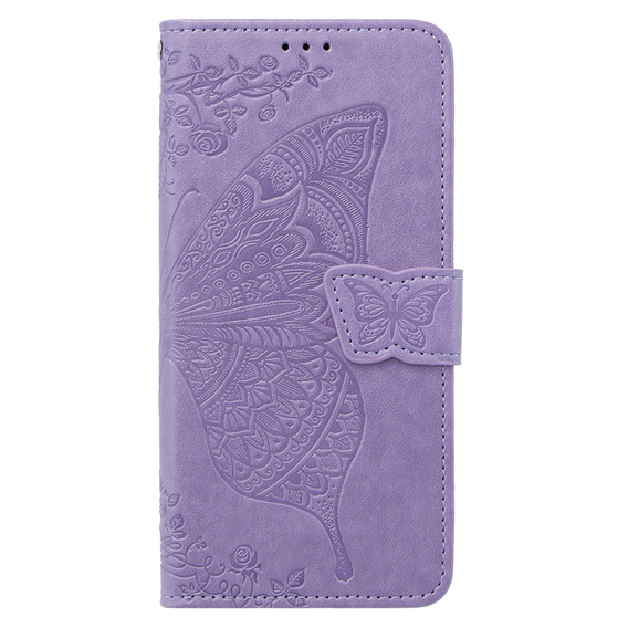 Cu clapetă pentru Xiaomi Poco X6 Pro 5G, Butterfly, violet