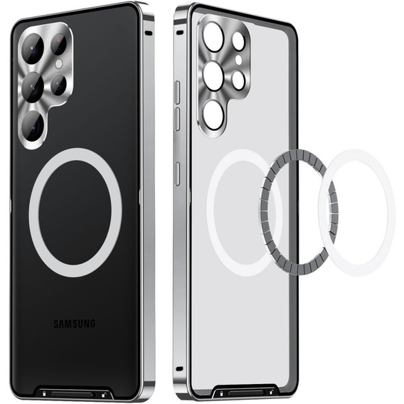 Carcasă de protecție pentru camera foto pentru Samsung Galaxy S25 Ultra, CamShield MagSafe, de argint