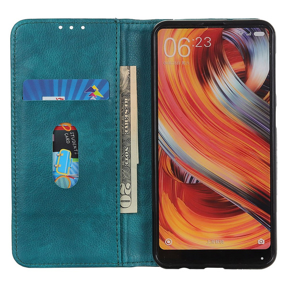 Huse pentru Xiaomi 14T, Wallet Litchi Leather, verde