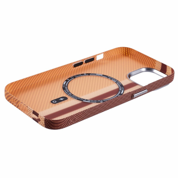 Carcasa pentru iPhone 15, Carbon Fiber MagSafe, galben