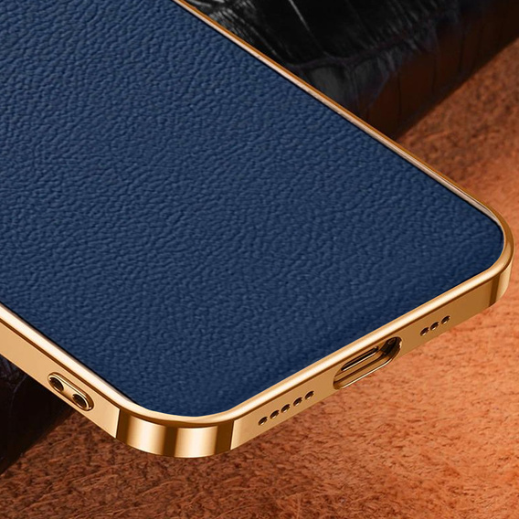 Huse pentru iPhone 13, Cowhide Leather, albastru