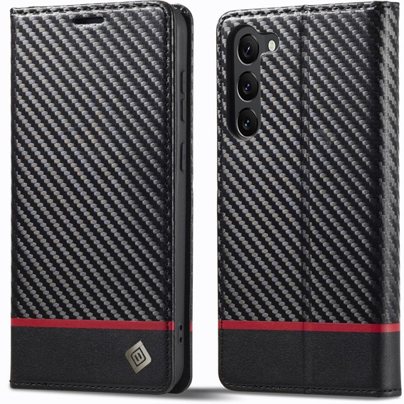 Carcasă cu clapetă pentru Samsung Galaxy S24, Carbon LC.IMEEKE, negru