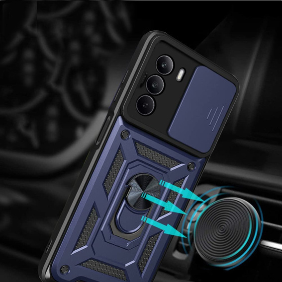 Husă blindată pentru Realme C71, CamShield Slide, albastru