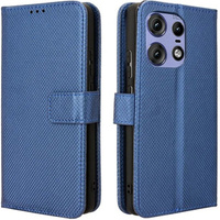 Cu clapetă pentru Motorola Edge 50 Pro, Wallet Smart Magnet, albastru