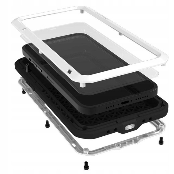 Love Mei Huse pentru iPhone 13 Mini, armored with glass, de argint