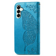 Cu clapetă pentru Samsung Galaxy S25 FE, Butterfly, albastru