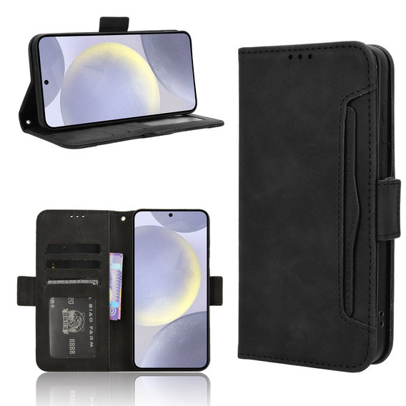 Cu clapetă pentru Samsung Galaxy S25 FE, Card Slot, negru