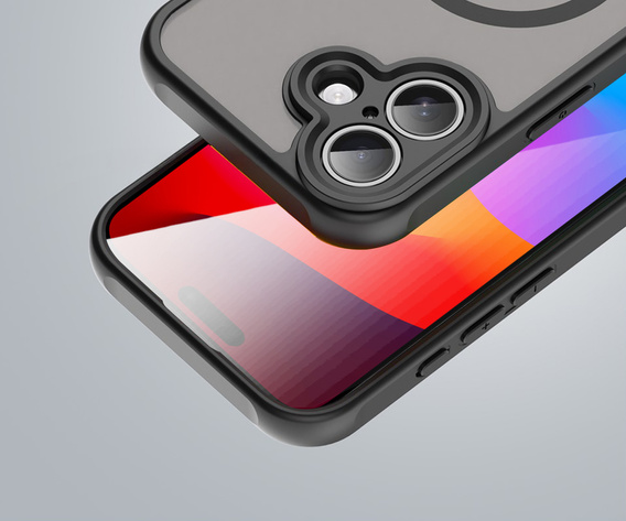 Husă pentru iPhone 17, pentru MagSafe, cu protecție pentru cameră, colorată cu margine neagră