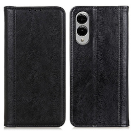 Husa cu clapetă pentru Samsung Galaxy S25 Edge, Split Leather, negru