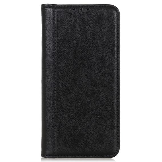 Husa cu clapetă pentru Motorola Edge 50 Pro, Split Leather, negru