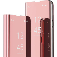 Huse pentru Samsung Galaxy S21 FE, Clear View, roz rose gold