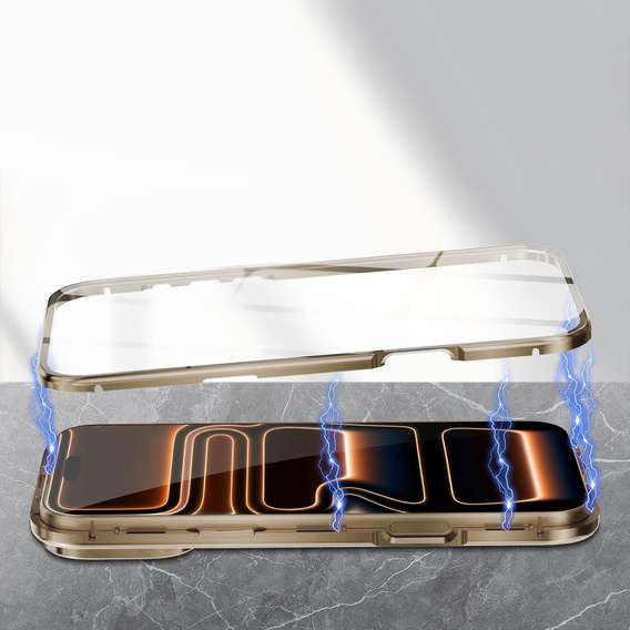 Husă magnetică dublă din sticlă pentru MagSafe pentru iPhone 17 Pro Max, auriu