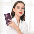 Husă pentru Samsung Galaxy S25 Ultra, pentru MagSafe, ERBORD Matt Case, maroon + sticlă pentru ecran