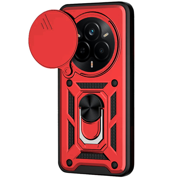 Husă blindată pentru Realme 14 Pro+ 5G, CamShield Slide, roșu