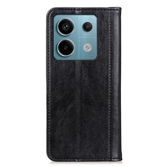 Huse pentru Xiaomi Redmi Note 13 Pro 5G, Wallet Litchi Leather, negru