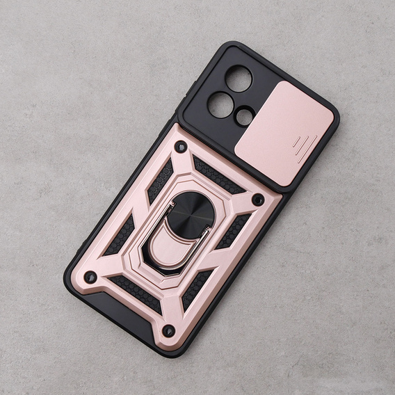 Husă blindată pentru Motorola Moto G84 5G, CamShield Slide, roz rose gold