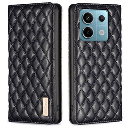 Cu clapetă pentru Xiaomi Redmi Note 13 Pro 4G / Xiaomi Redmi Note 14S / Xiaomi Poco M6 Pro 4G, Wallet, BINFEN COLOR, negru