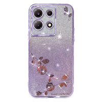 Husă pentru Infinix Note 30 5G, Glitter Flower,  violet