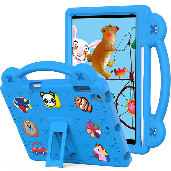 Husă pentru copii pentru iPad 9.7" 2018/2017 (6/5 gen.) / Pro 9.7" 2016, Cute Patterns, cu suport, albastru