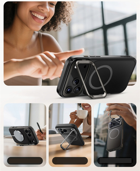 Carcasă Supcase pentru iPhone 17 Pro Max, IBLSN Ares Fip Magsafe, negru