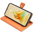Cu clapetă pentru Oppo Reno8 T 4G, Wallet Zipper Pocket, portocaliu