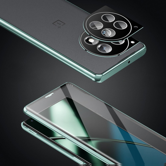 Husa pentru OnePlus 12 5G, Magnetic Dual Glass, verde