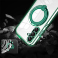 Carcasa magnetică pentru Samsung Galaxy A56, pentru MagSafe, verde + sticlă 9H