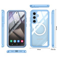 Husă pentru Samsung Galaxy S25+ Plus, Shockproof, cu sticlă, pentru MagSafe, albastru