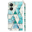 Cu clapetă pentru Xiaomi Redmi 13C / Poco C65, Wallet, Marble verde