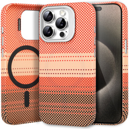 Carcasă pentru iPhone 15 Pro Max, cadru Kickstand, pentru MagSafe, Sunset Orange