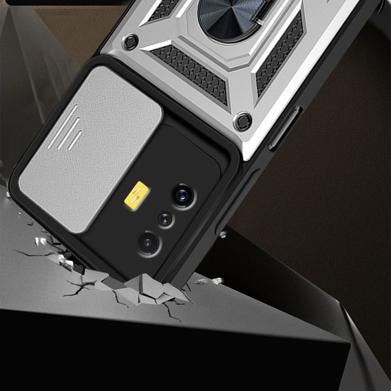 Husă blindată pentru Xiaomi Poco F4 GT, CamShield Slide, de argint