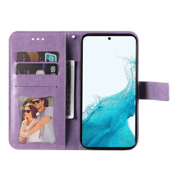 Cu clapetă pentru Samsung Galaxy A54 5G, Mandala Flower, violet