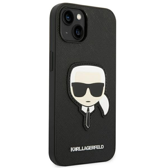Karl Lagerfeld Huse pentru iPhone 14 Plus, Saffiano Karl's Head Patch, negru