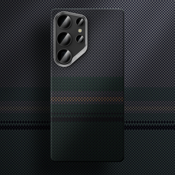 Carcasa BENKS Kevlar pentru Samsung Galaxy S25 Ultra, pentru MagSafe, Carbon Fiber, negru