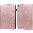 Husă cu clapetă pentru Samsung Galaxy Tab A8 10.5 SM-X200 SM-X205, flower, roz rose gold