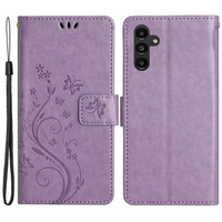 Cu clapetă pentru Samsung Galaxy A55 5G, Wallet, Butterfly, violet