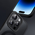 Husă pentru iPhone 14 Pro, pentru MagSafe, ERBORD Matt Case, negru + sticlă pentru ecran
